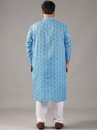 SOJANYA PLUS Saiz Motif Etnik Bercetak Kolar Jalur Kurta Lurus