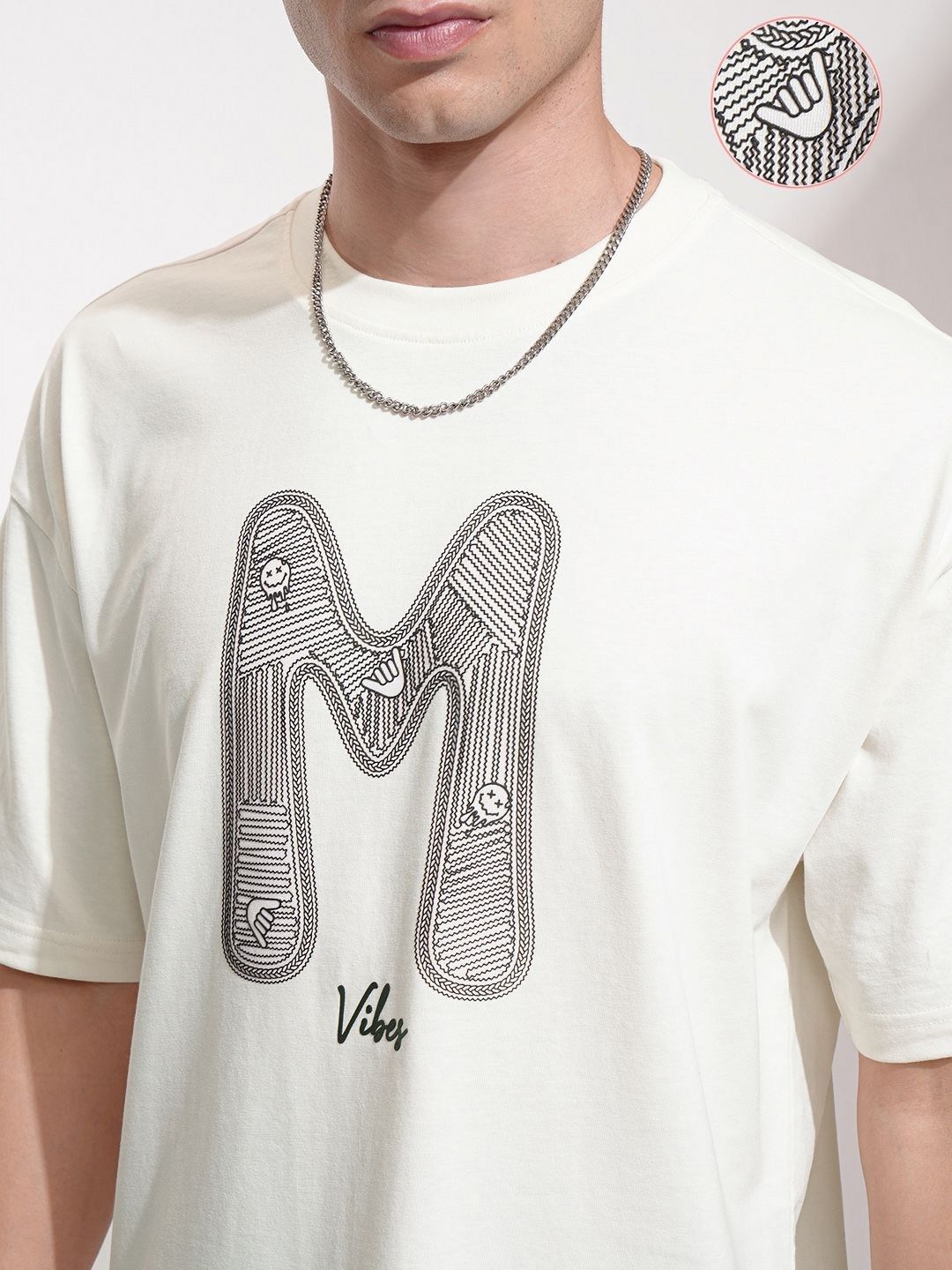 HIGHLANDER Men Typography Printed Round Neck Cotton Oversized T-shirt