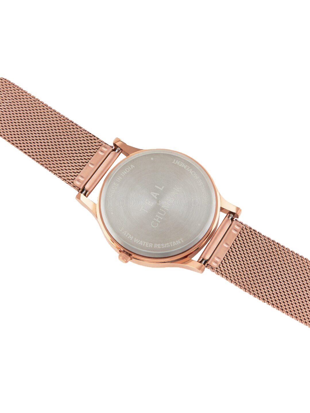 TEAL BY CHUMBAK Women White Brass Embellished Dial & Rose Gold-Plated Analogue Watch