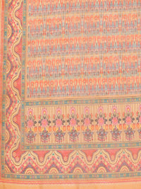 Varanga Women Coral Printed Regular Chanderi Silk Kurta with Trousers & With Dupatta