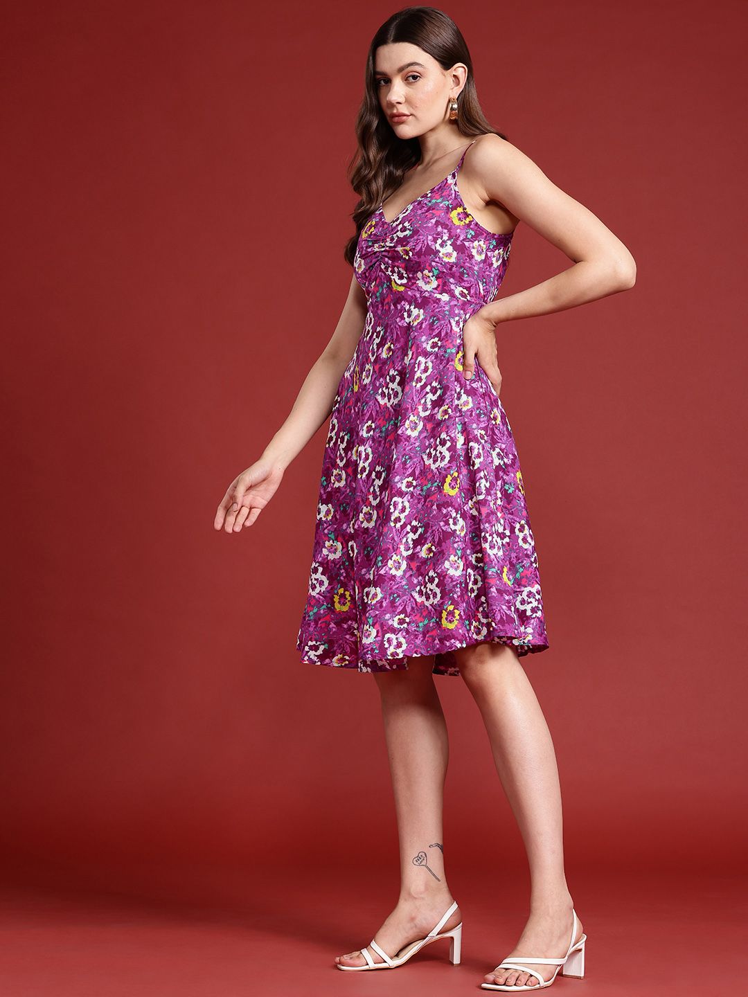 all about you Floral Print Empire Dress