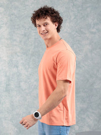 The Indian Garage Co Orange-Coloured Round Neck Short Sleeves Regular T-shirt