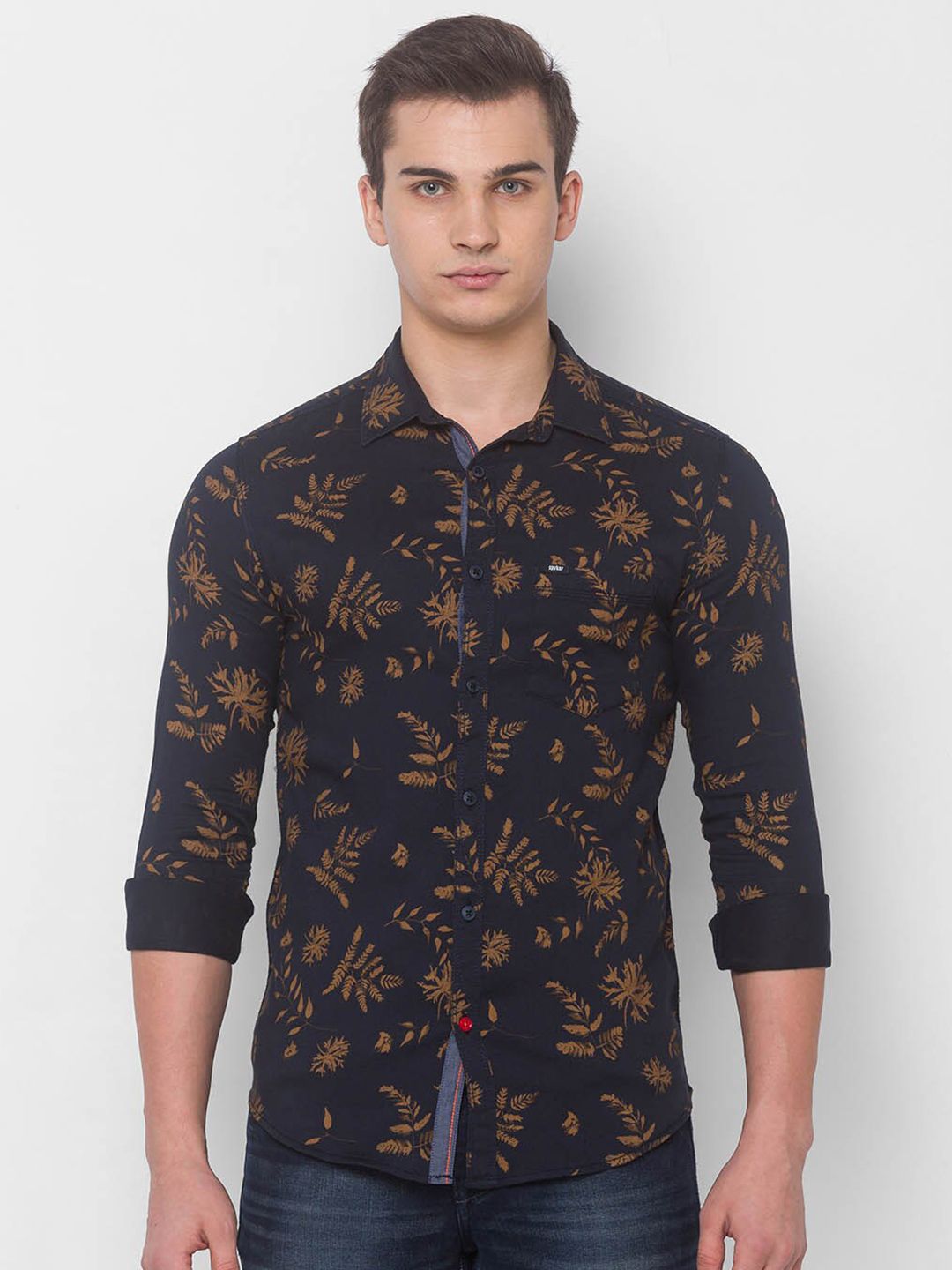 SPYKAR Men Blue Floral Printed Casual Shirt