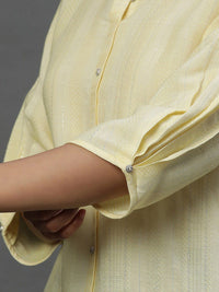AURELIA Geometric Woven Design Mandarin Collar Straight Kurti