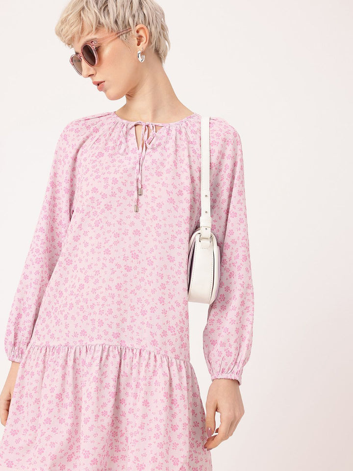 DressBerry Garden Glam Floral Printed A-Line Mini Dress