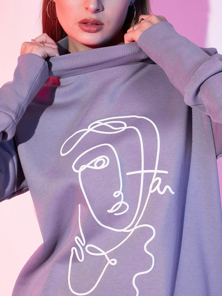 STREET 9 Graphic Printed Fleece Pullover Sweatshirt