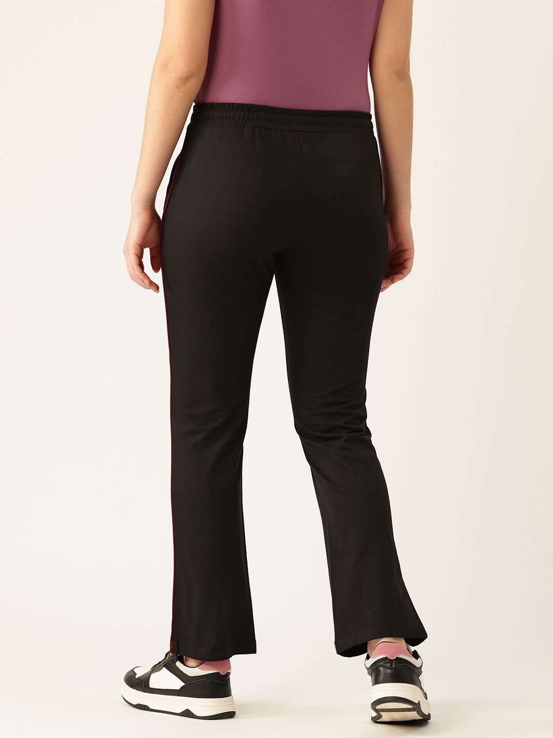 Monte Carlo Women Mid-Rise Regular Fit Track Pants with Contrast Piping