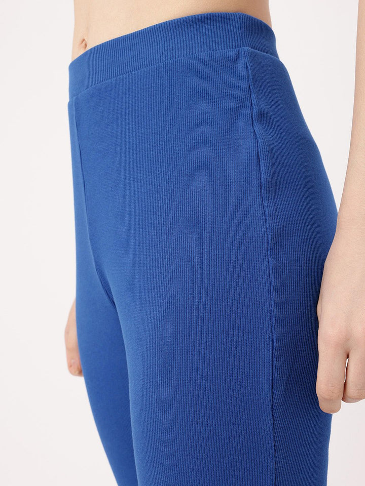 DressBerry Women Nostalgic Flare Rib Knit Leggings