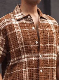 Powerlook Men Self Design Spread Collar Casual Shirt