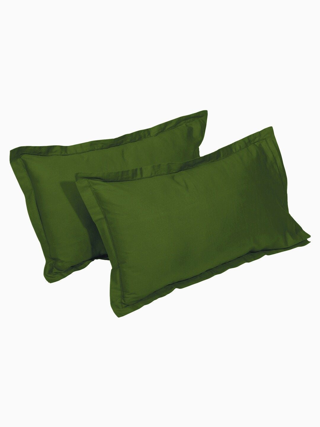Story@home Green Solid 300 TC Cotton 1 King Bedsheet with 2 Pillow Covers