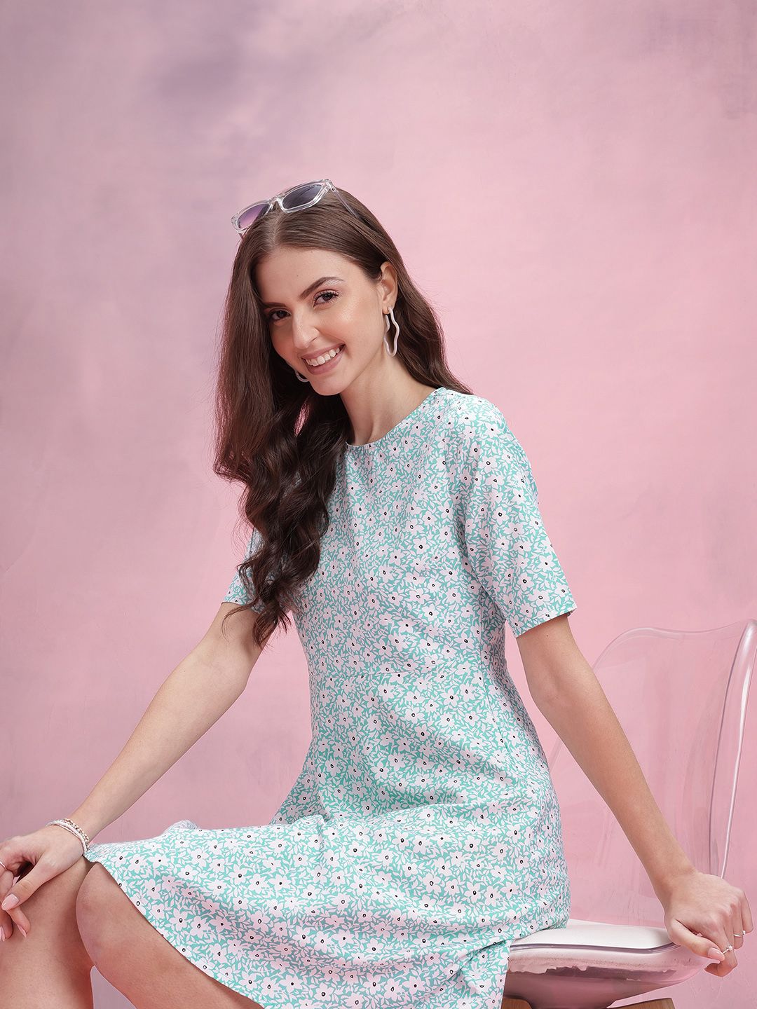 Dressberry Floral Print A-Line Mini Dress
