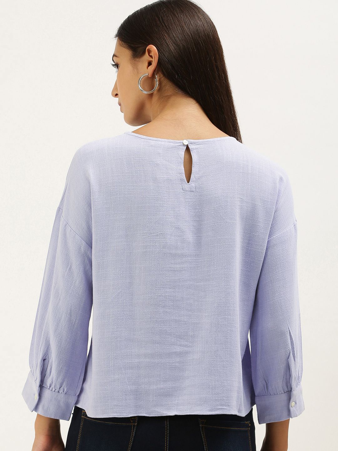 AND Women Lavender Self-Design Regular Top