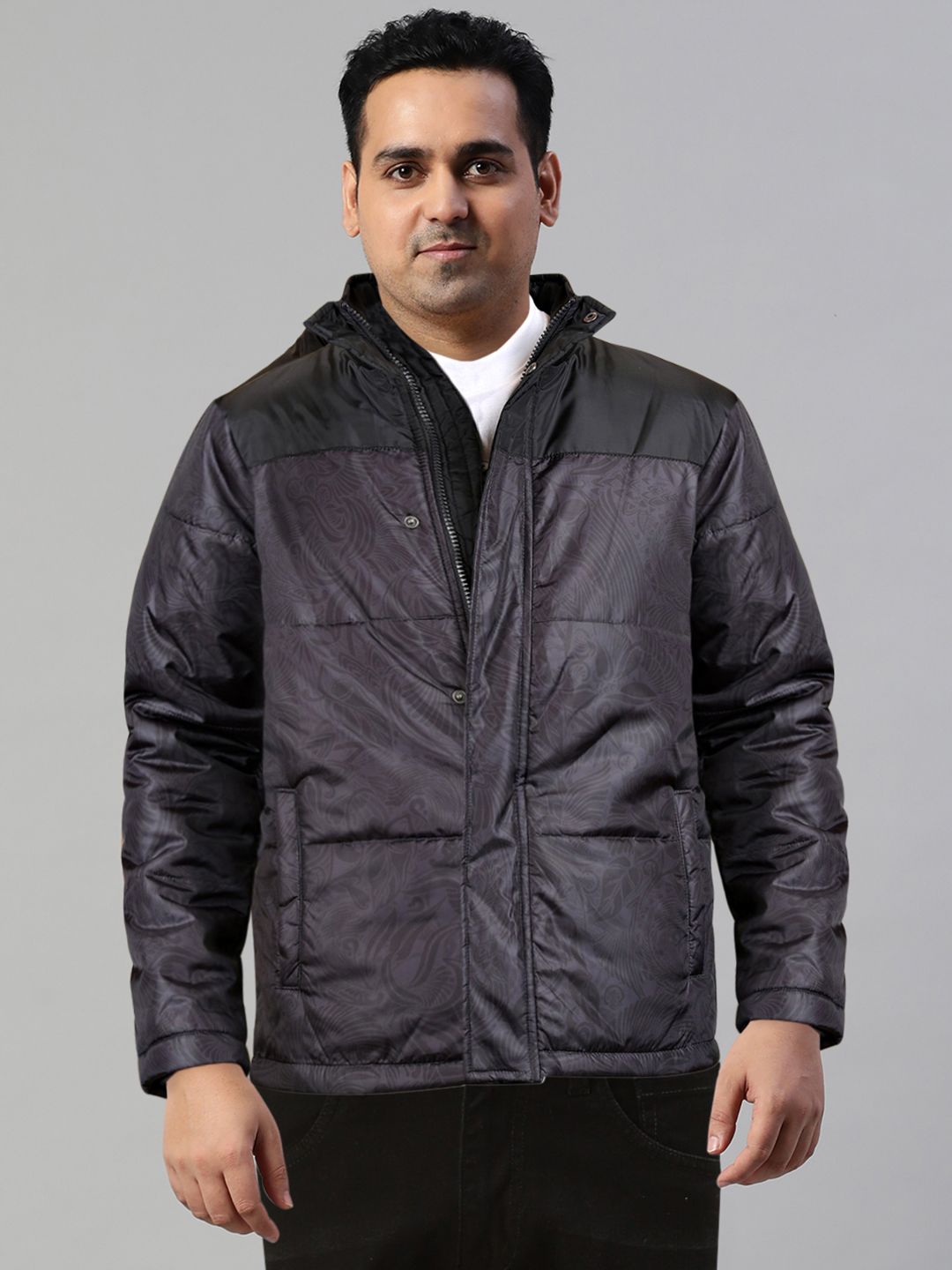 HIGHLANDER Floral Printed Stand Collar Padded Jacket