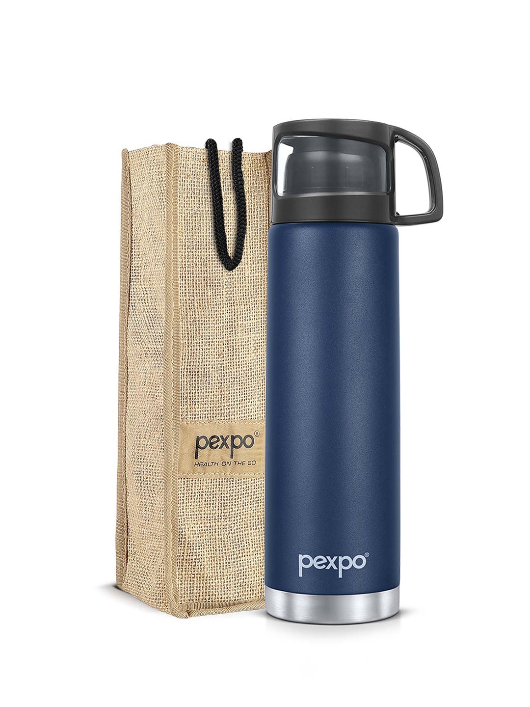 Pexpo Fererro Blue ISI Certified Thermosteel Hot and Cold Flask Water Bottle 1000ml