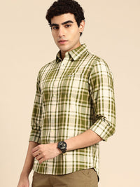 Being Human Slim Fit Checked Pure Cotton Casual Shirt