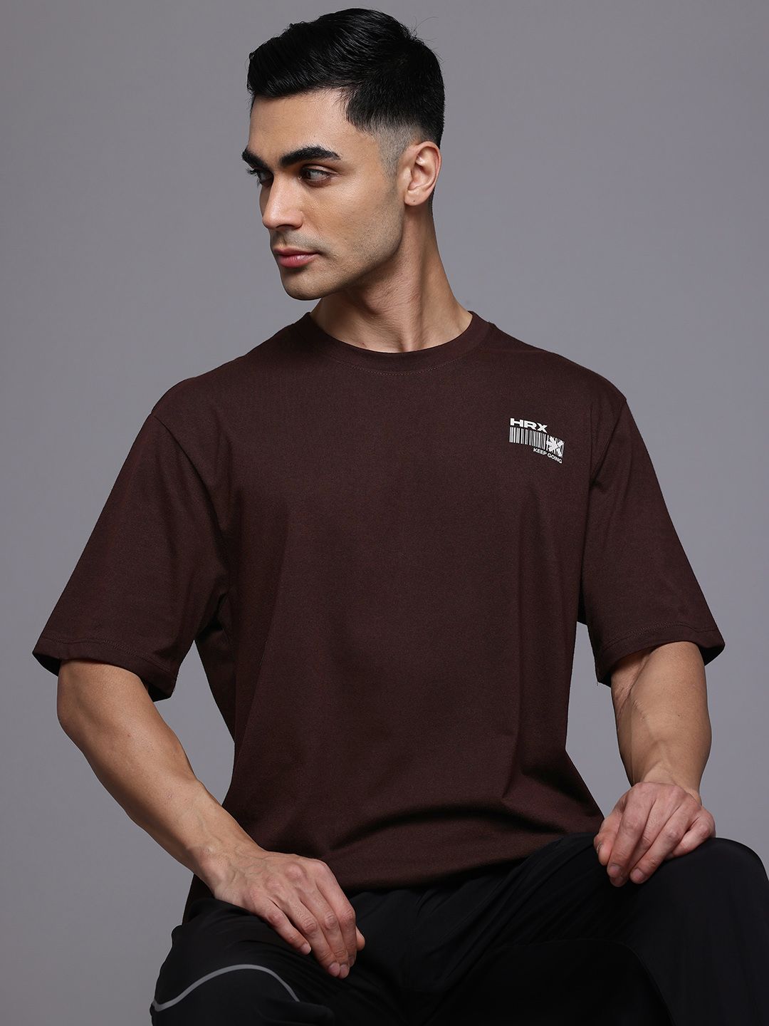 HRX by Hrithik Roshan Brand Logo Detail Relaxed T-shirt