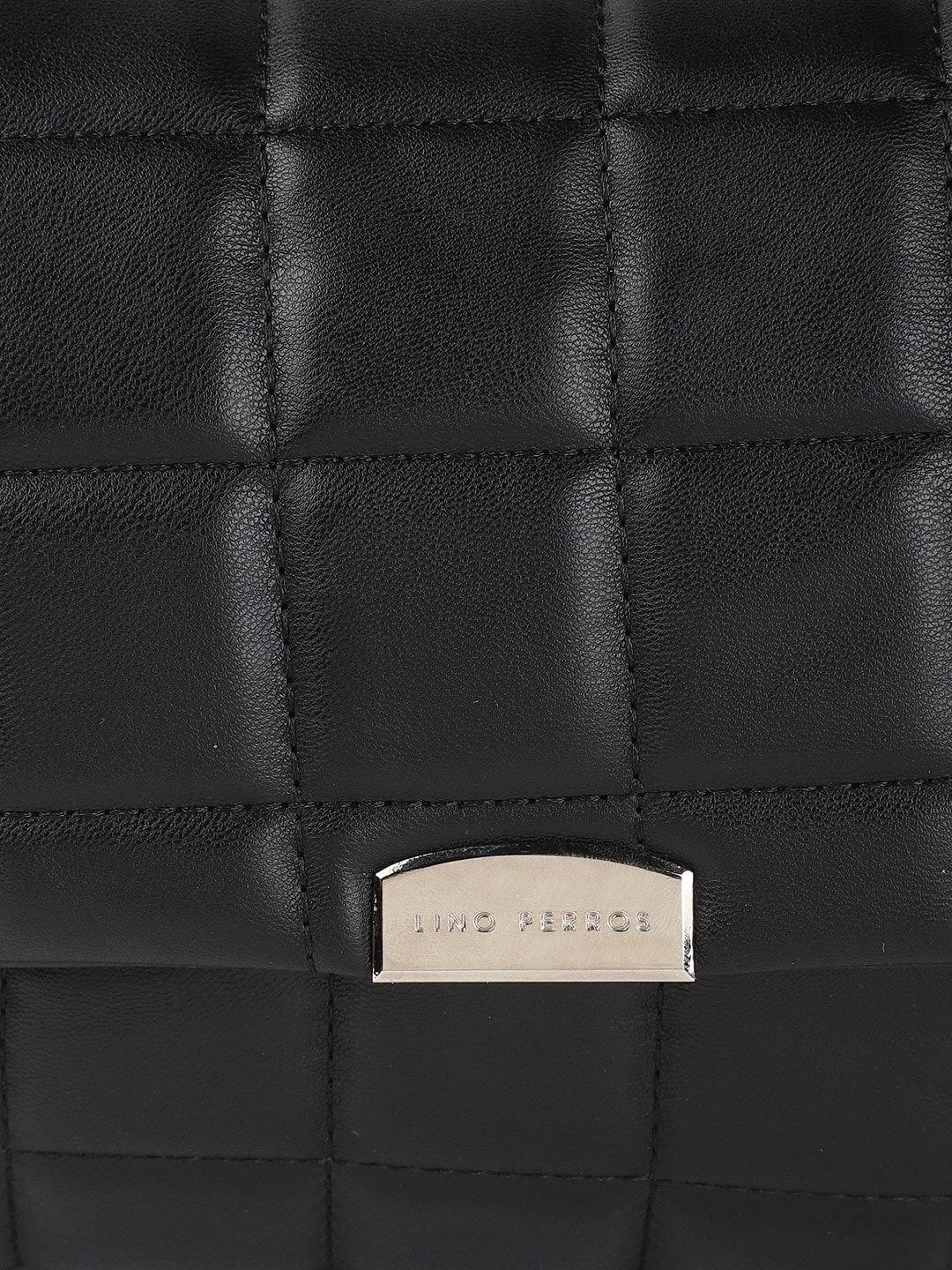 Lino Perros Women Black Quilted Structured Satchel