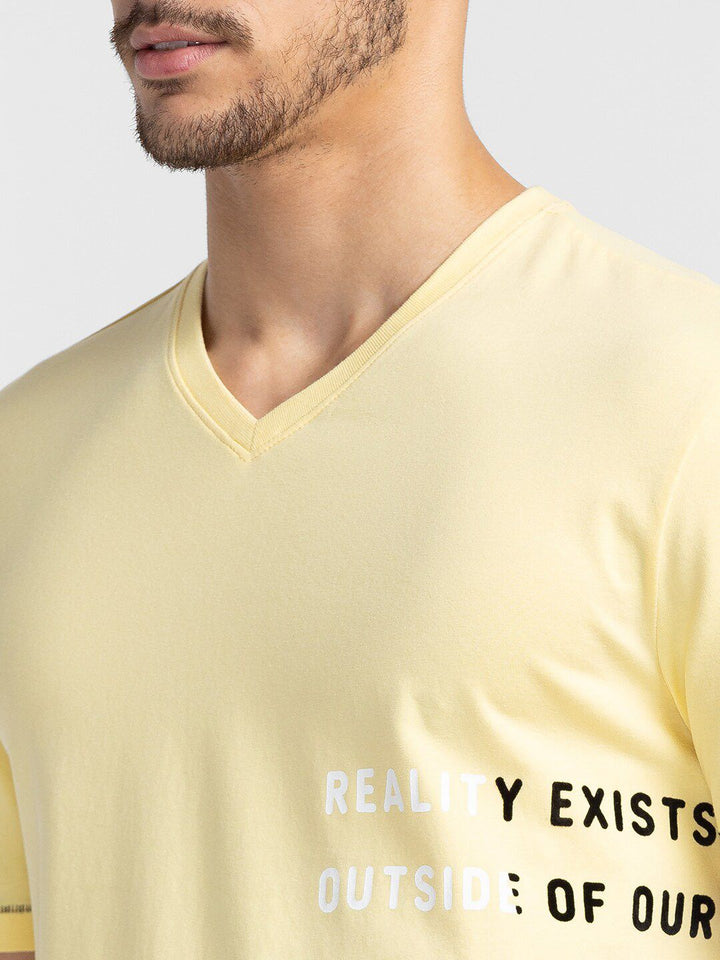 Being Human Typography Printed V-Neck T-shirt