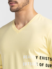 Being Human Typography Printed V-Neck T-shirt