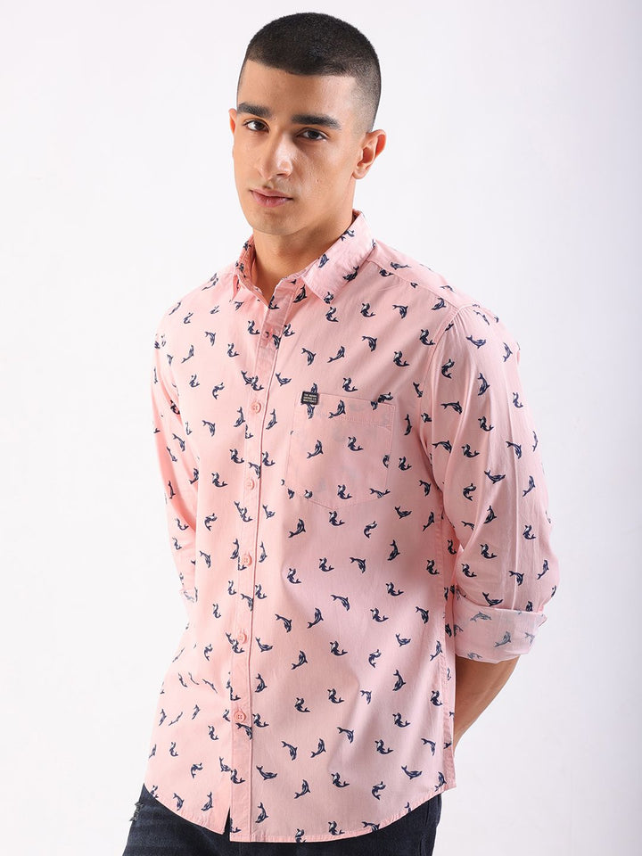 The Indian Garage Co Men Slim Fit Opaque Printed Casual Shirt