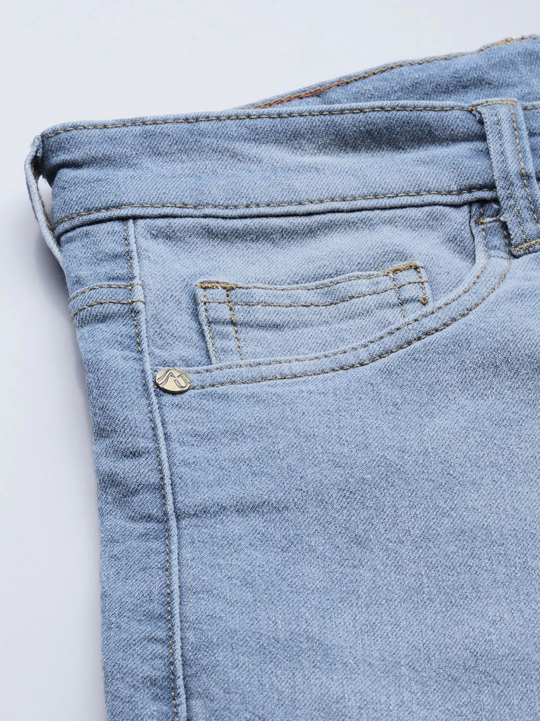 The Indian Garage Co Men Blue Slim Fit Light Fade Stretchable Jeans