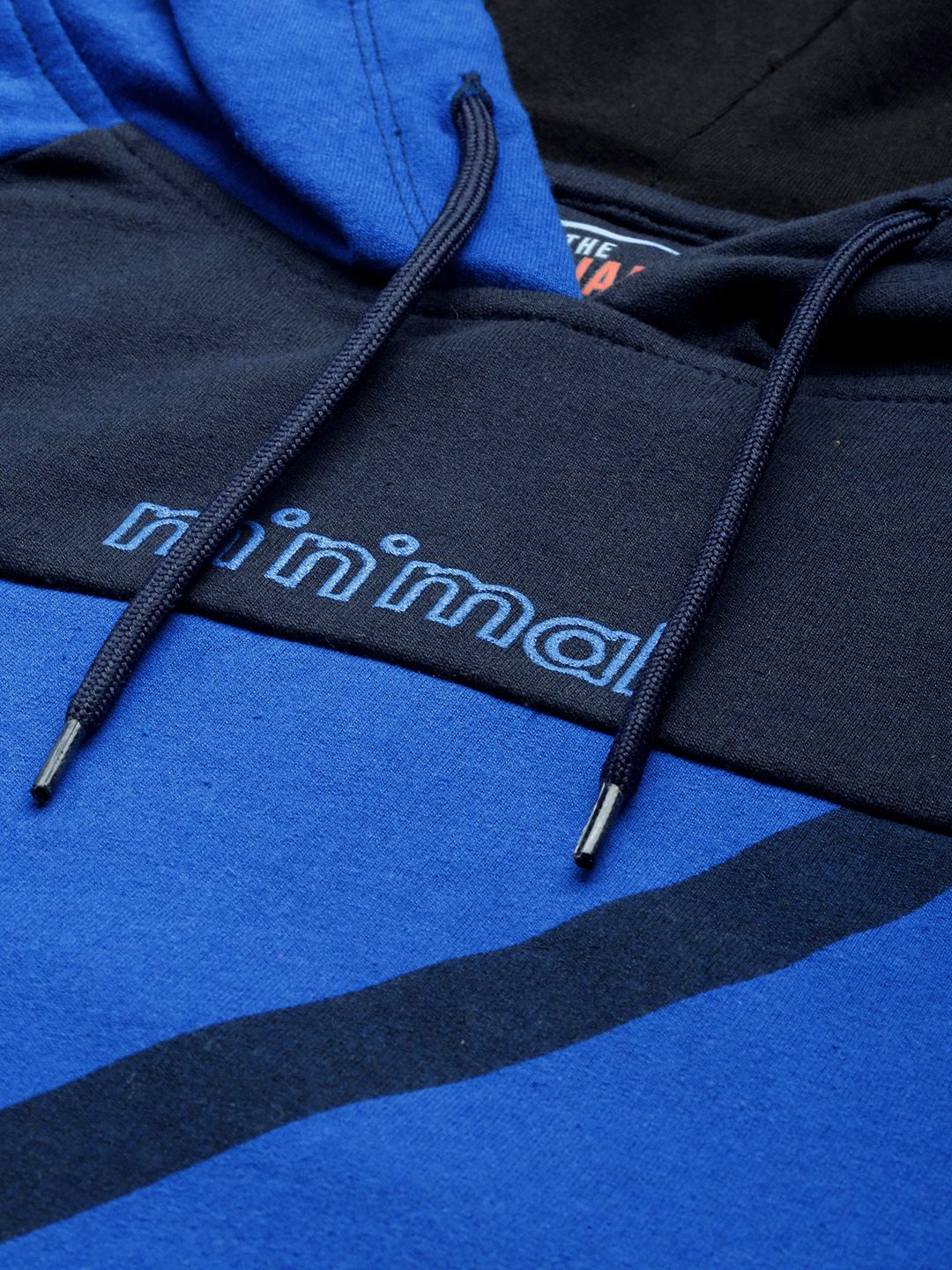 The Indian Garage Co Men Navy Blue Printed Hooded Sweatshirt