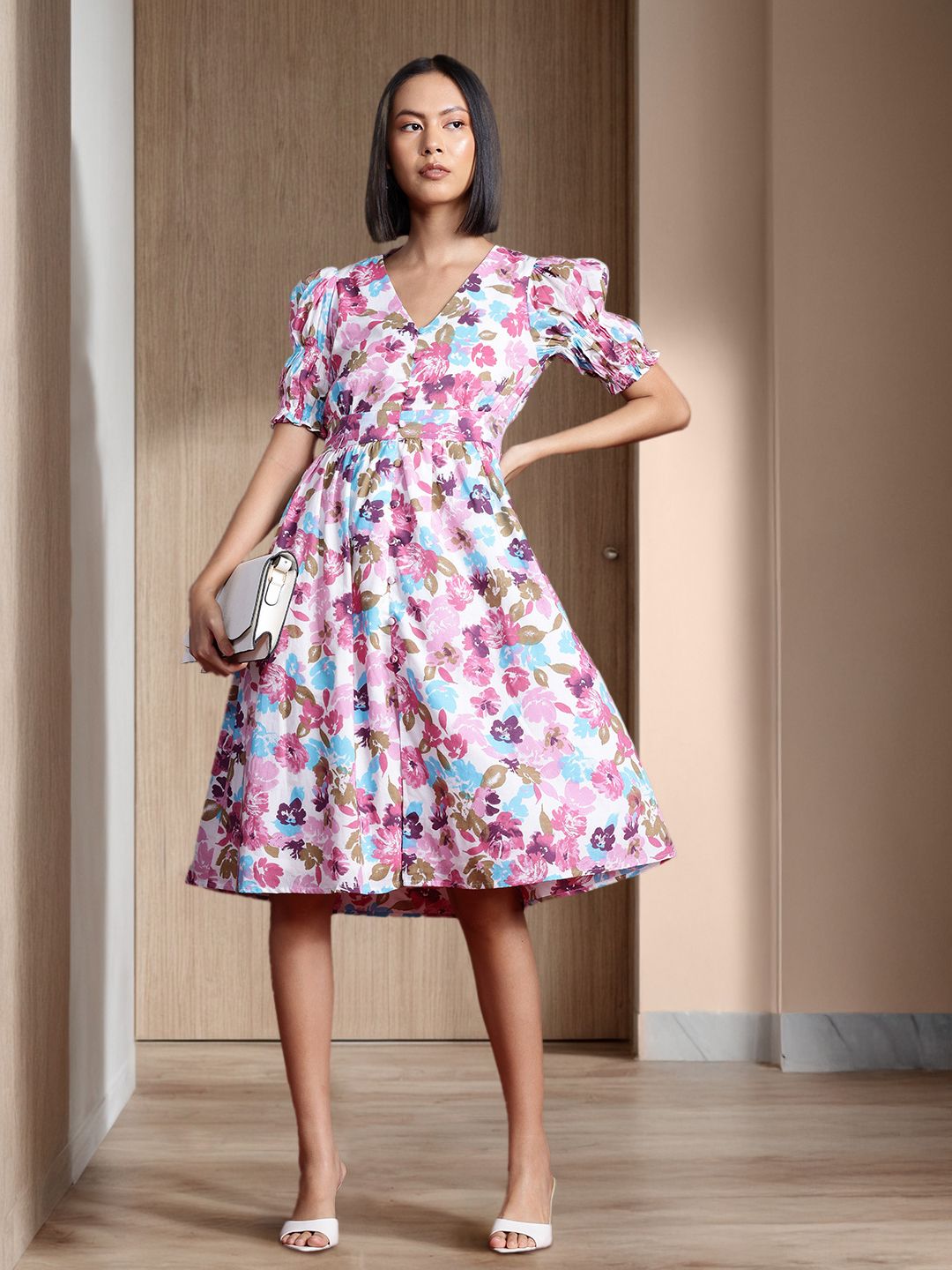 all about you Floral Print Pure Cotton A-Line Dress