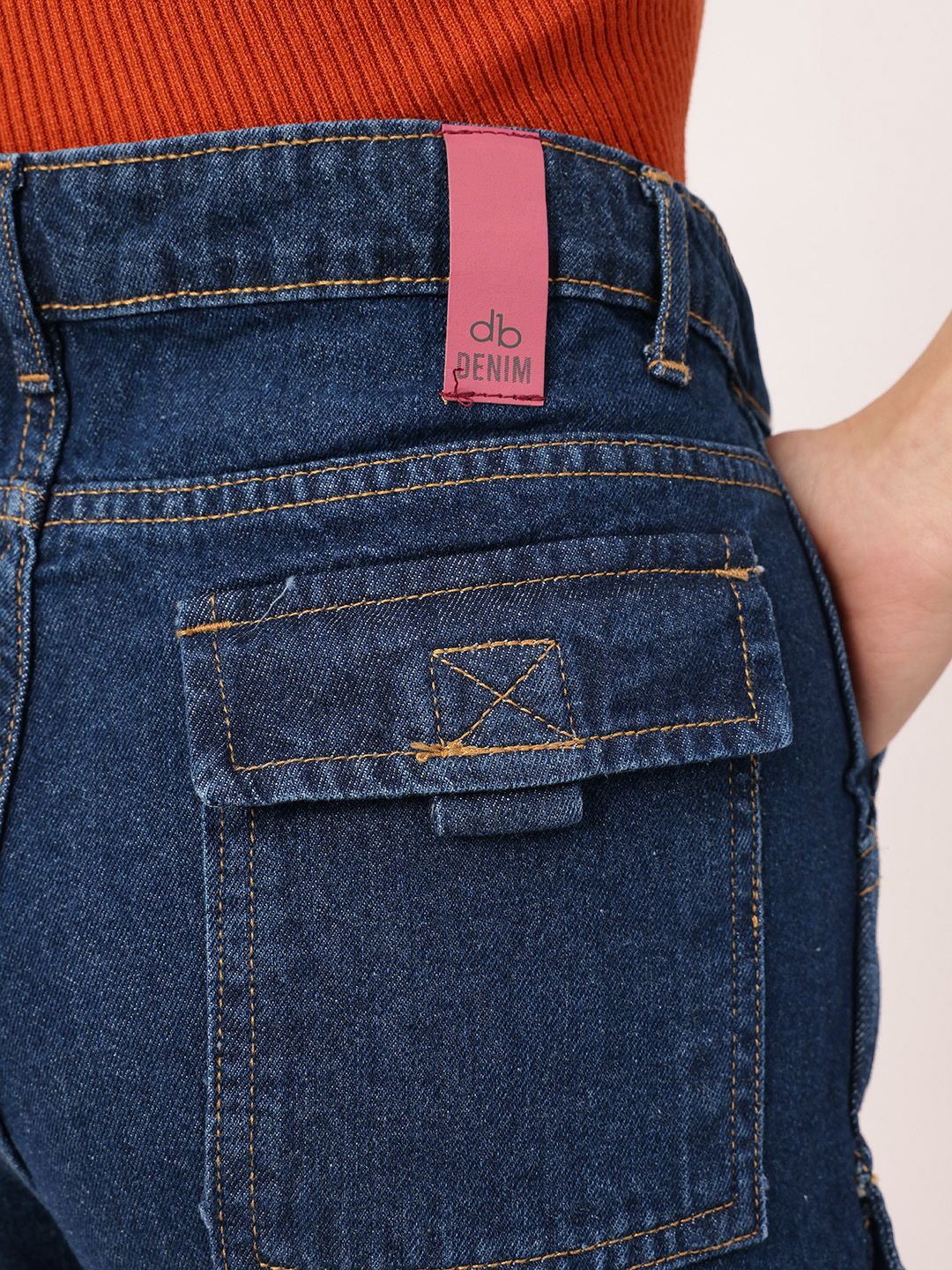 DressBerry Women Urban Classic Bermuda Fit Denim Cargo Shorts