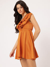 DressBerry Vintage Revival Ruffles & Lace Inserts Mini Dress