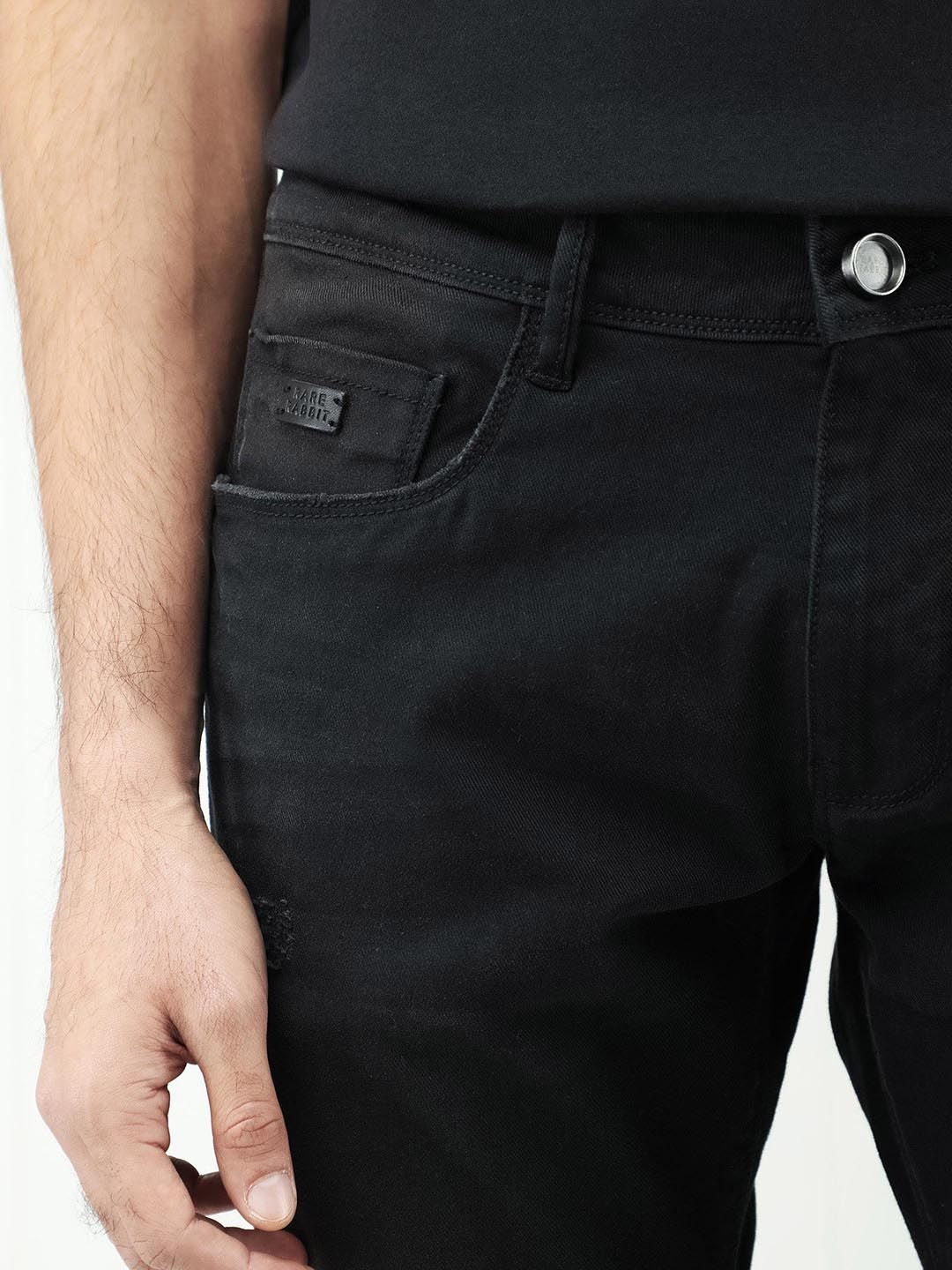 RARE RABBIT Men Ray Mid Rise Slim Fit Cotton Jeans