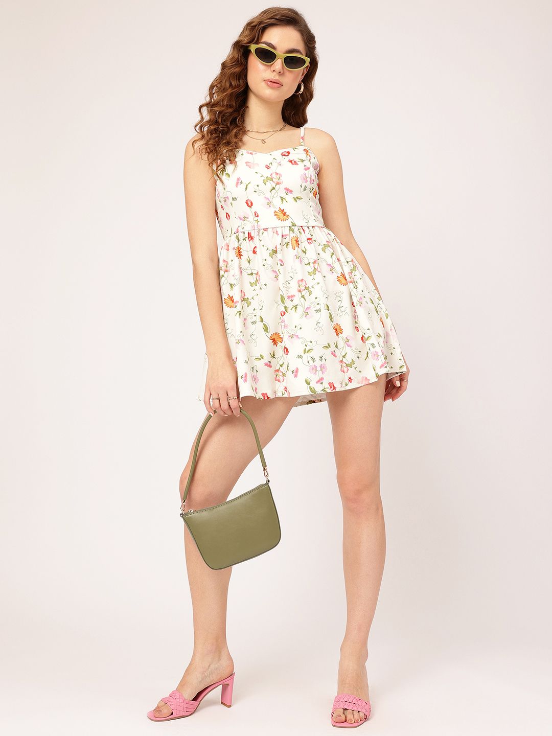 DressBerry Floral Weekends Floral Print Smocked A-line Mini Dress