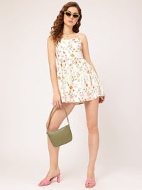 DressBerry Floral Weekends Floral Print Smocked A-line Mini Dress