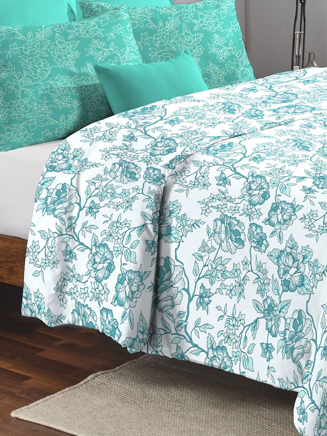 MYTRIDENT Feather Tales Floral Mild Winter 150 GSM Pure Cotton Double Bed Comforter