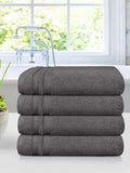 MYTRIDENT Charcoal Set of 4 Solid Hand Towel