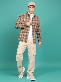 HIGHLANDER Tartan Checked Spread Collar Flannel Shirt