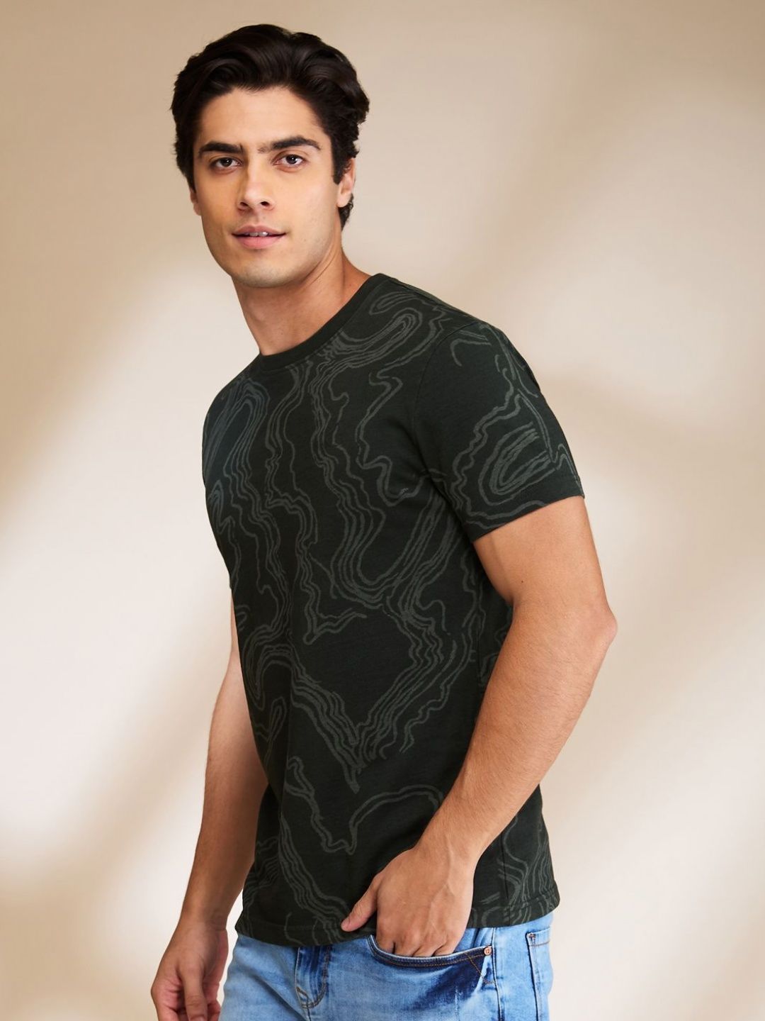 Being Human Men Printed Raw Edge T-shirt