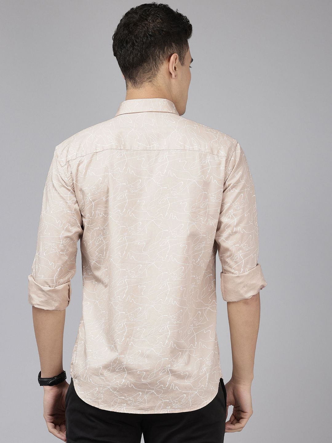 Park Avenue Pure Cotton Slim Fit Floral Printed Casual Shirt
