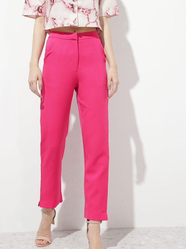 DressBerry Women Blushed Hue Essentials regular Fit Trousers