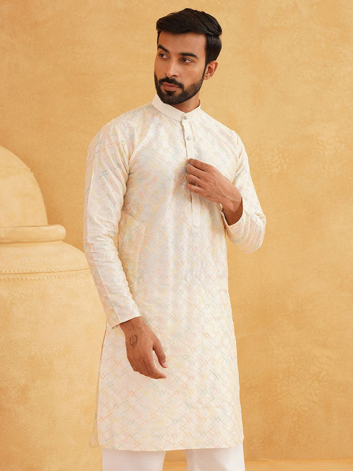 SOJANYA Kurta Kolar Band Bersulam Geometrik