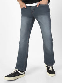 Urbano Fashion Men Bootcut Heavy Fade Clean Look Stretchable Jeans