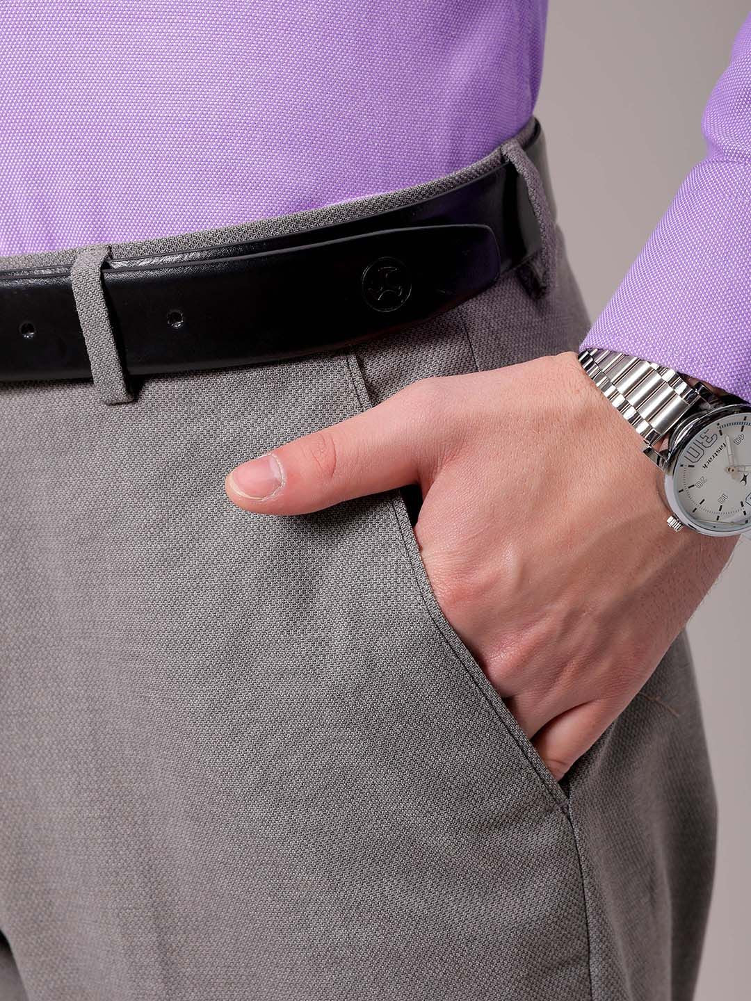 The Indian Garage Co. X Luxe Men Textured  Formal Trousers