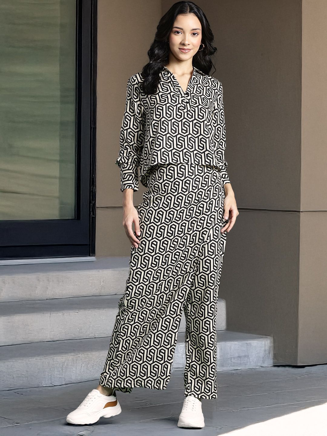 DressBerry Geometric Printed Co-Ords