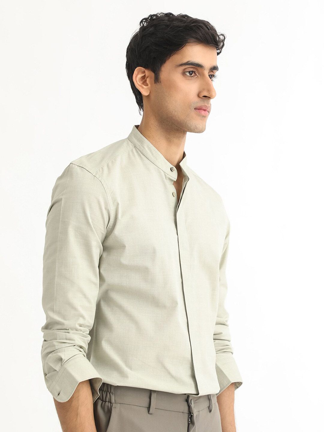 RARE RABBIT Men Cadmi Slim Fit Opaque Cotton Shirt