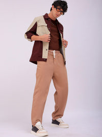 The Indian Garage Co Men Baggy Fit Cotton Elasticated Waist Jeans
