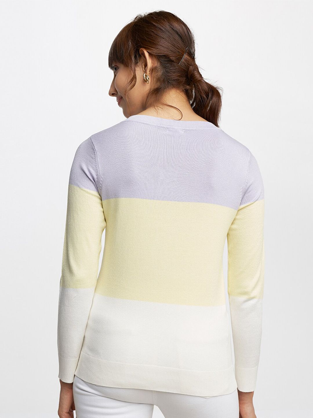 AND Lavender & Yellow Colourblocked Top