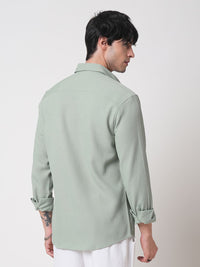 VASTRADO Men Classic Spread Collar Textured Solid Slim Fit Casual Shirt
