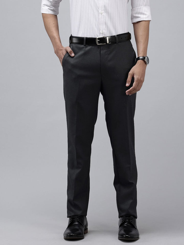 Park Avenue Men Textured Slim Fit Formal Trousers