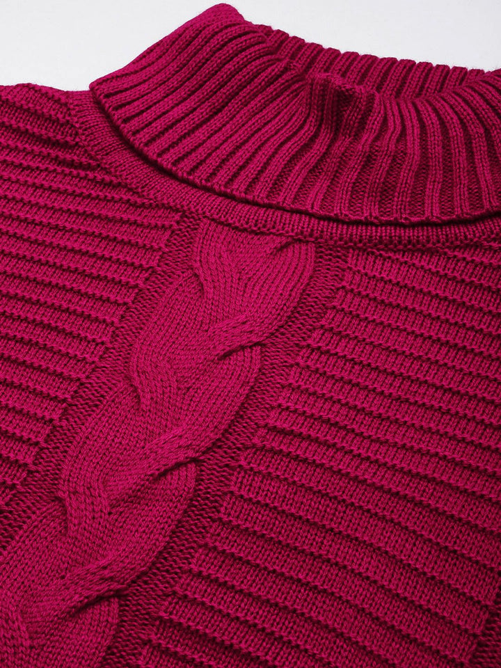all about you Cable Knit Turtle Neck Pullover