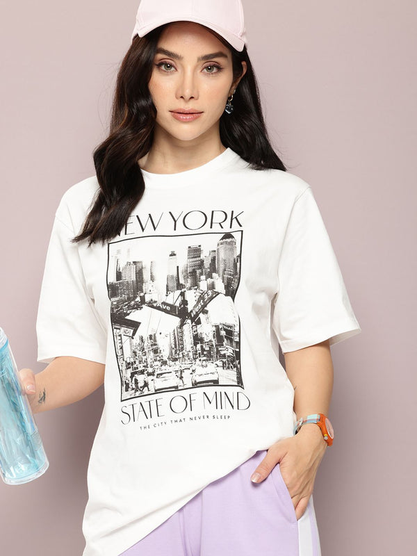 DILLINGER Printed Oversized Pure Cotton T-shirt