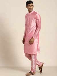 SOJANYA Men Pink Kurta with Churidar